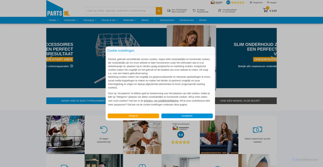 Security scan screenshot of https://www.partsnl.nl
