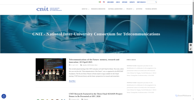 Security scan screenshot of https://www.cnit.it/