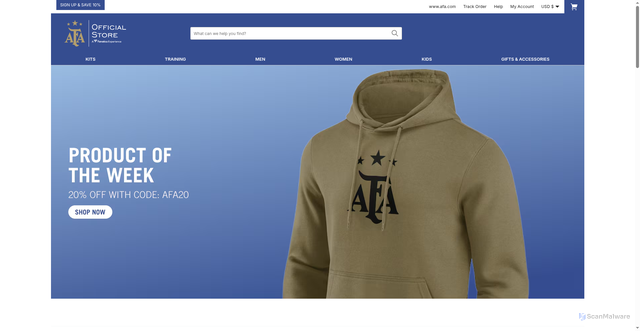 Security scan screenshot of https://www.storeafa.com/
