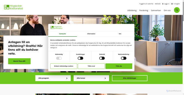 Security scan screenshot of https://www.hkr.se