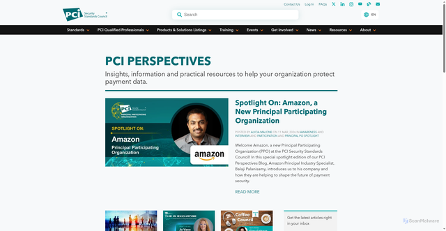 Security scan screenshot of https://blog.pcisecuritystandards.org