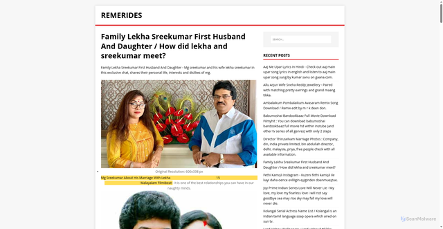 Security scan screenshot of https://sedireme.pages.dev/posts/family-lekha-sreekumar-first-husband-and-daughter/