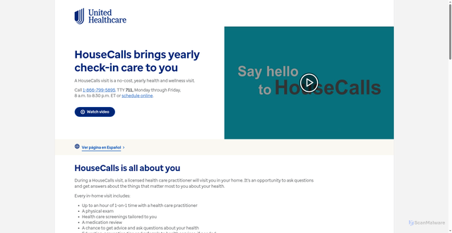 Security scan screenshot of https://www.uhchousecalls.com/en/