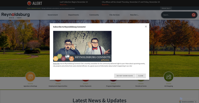Security scan screenshot of https://reynoldsburg.gov/