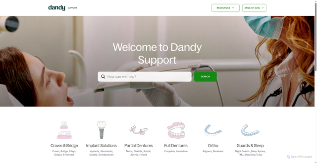 Security scan screenshot of https://meetdandyhelp.zendesk.com
