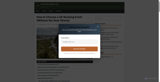 Security scan screenshot of https://loadtraining.co.uk/blog/uk-rucking-events-goruck-local-groups-find-them/