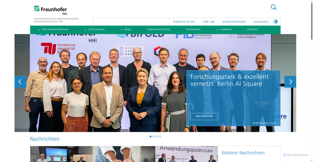 Security scan screenshot of https://www.hhi.fraunhofer.de/