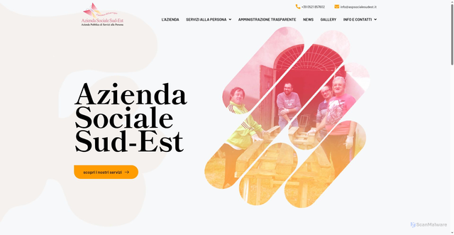 Security scan screenshot of https://www.aspsocialesudest.it/