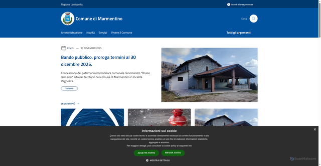 Security scan screenshot of https://www.comune.marmentino.bs.it/it