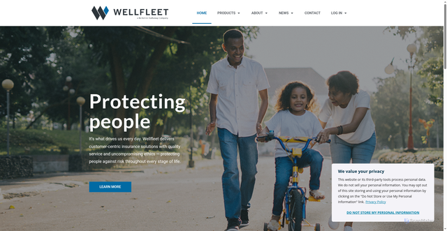 Security scan screenshot of https://wellfleetinsurance.com