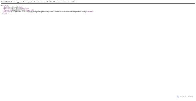 Security scan screenshot of https://atc-cms-dam.s3.amazonaws.com
