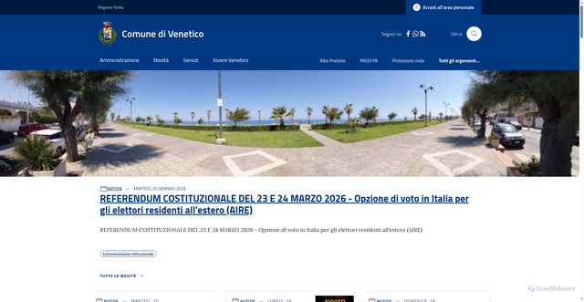 Security scan screenshot of https://www.comunevenetico.me.it/