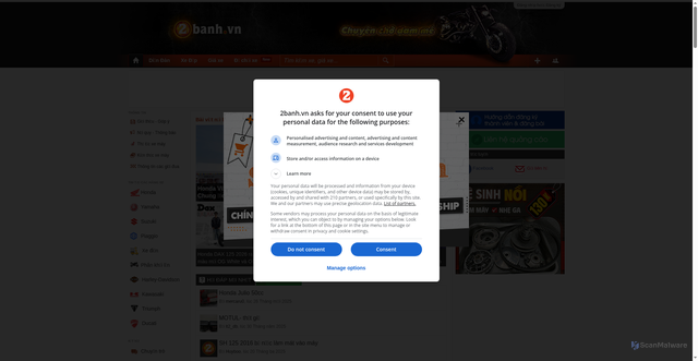 Security scan screenshot of https://www.2banh.vn