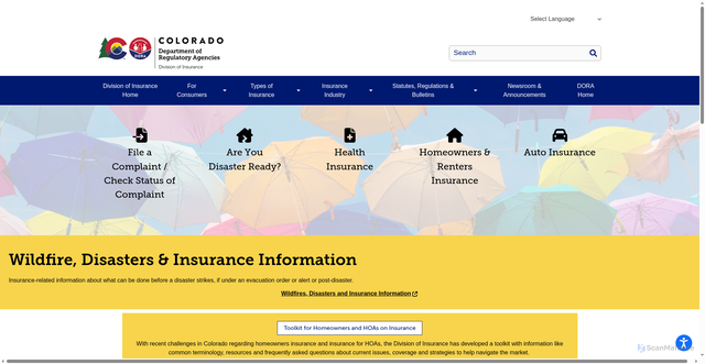Security scan screenshot of https://doi.colorado.gov/