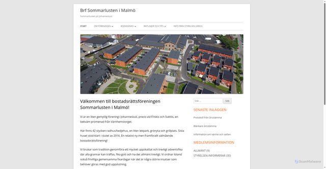 Security scan screenshot of https://brfsommarlusten.se