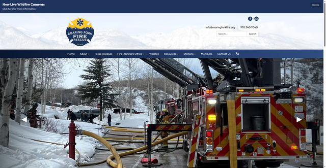 Security scan screenshot of https://www.roaringforkfire.gov/