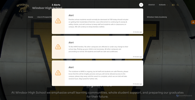 Security scan screenshot of https://www.whs.wusd.org/