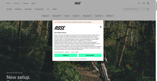 Security scan screenshot of https://rose.de