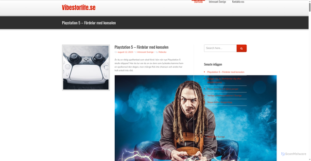 Security scan screenshot of https://vibesforlife.se