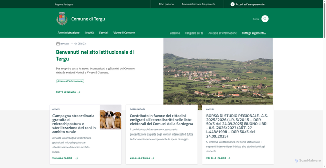 Security scan screenshot of https://www.comuneditergu.it
