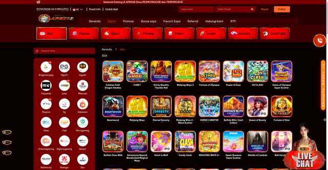 Security scan screenshot of https://apek88-apk2.com/games/slot