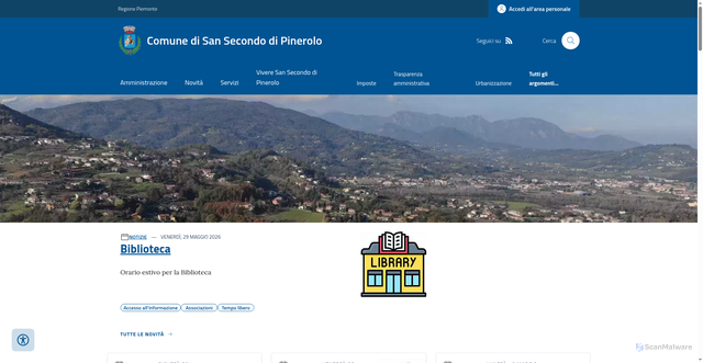 Security scan screenshot of https://www.comune.sansecondodipinerolo.to.it