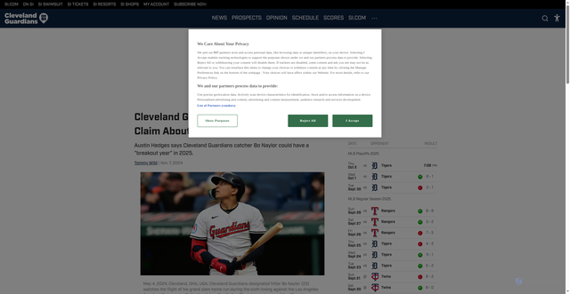 Security scan screenshot of https://www.si.com/mlb/guardians/news/cleveland-guardians-veteran-makes-bold-claim-about-bo-naylor