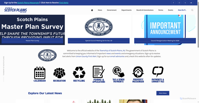 Security scan screenshot of https://scotchplainsnj.gov/