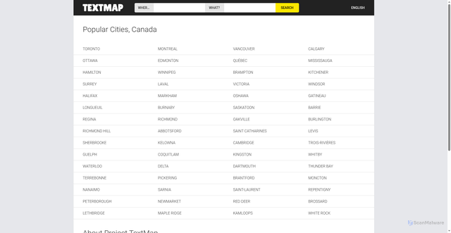 Security scan screenshot of https://textmap.info
