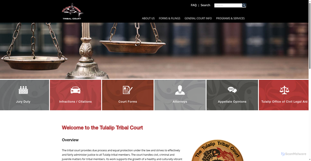 Security scan screenshot of https://www.tulaliptribalcourt-nsn.gov/