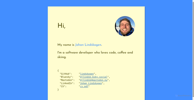 Security scan screenshot of https://lindskogen.se