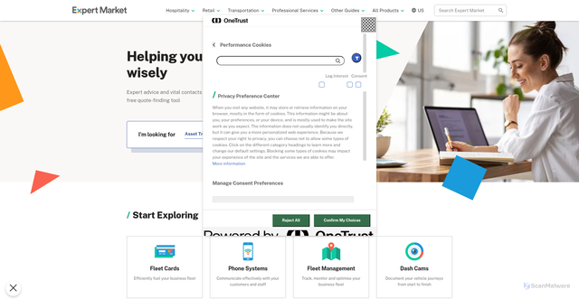 Security scan screenshot of https://expertmarket.com
