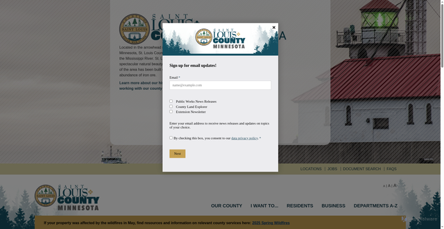 Security scan screenshot of https://www.stlouiscountymn.gov/