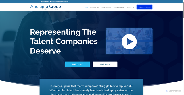 Security scan screenshot of https://andiamo-group.com/