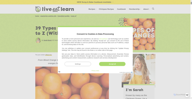 Security scan screenshot of https://www.liveeatlearn.com/types-of-oranges/