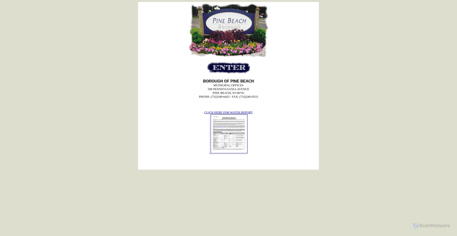 Security scan screenshot of http://pinebeachborough.us/