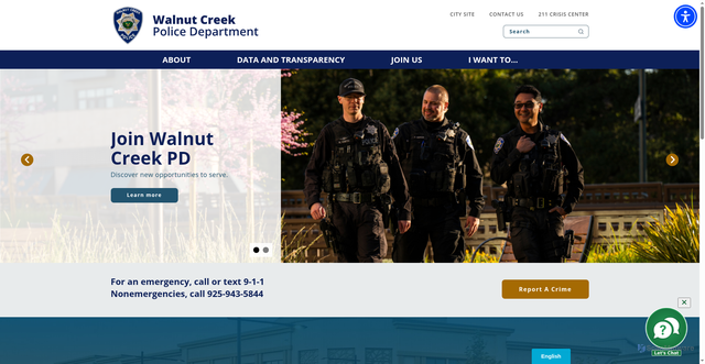 Security scan screenshot of https://www.walnutcreekpdca.gov/