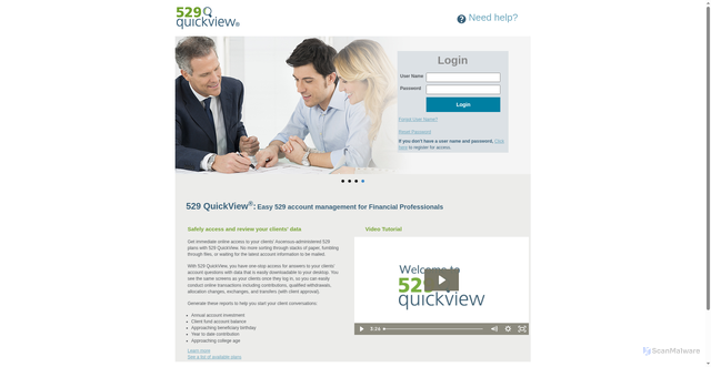Security scan screenshot of https://www.529quickview.com