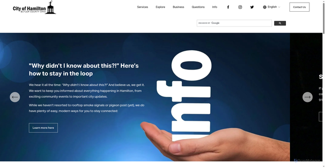 Security scan screenshot of https://www.hamilton-oh.gov/