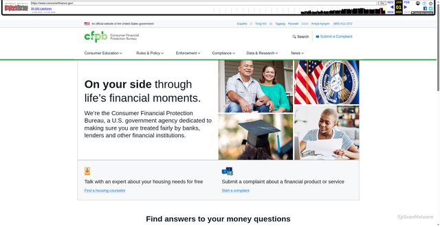 Security scan screenshot of https://www.consumerfinance.govwayback.com/