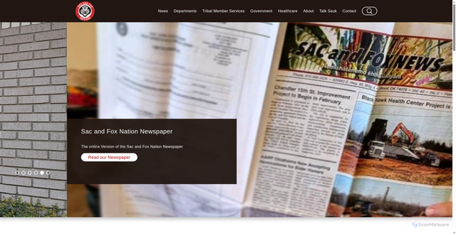 Security scan screenshot of https://www.sacandfoxnation-nsn.gov/