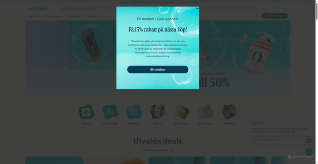 Security scan screenshot of https://apohem.se