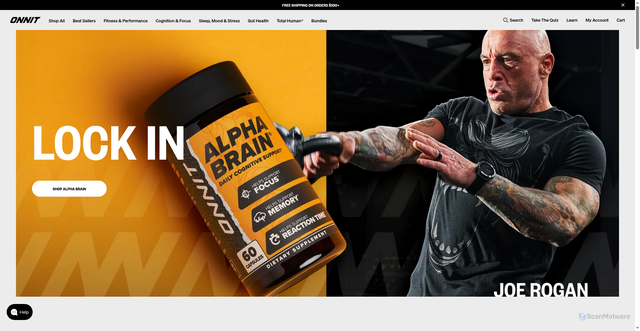 Security scan screenshot of https://www.onnit.com