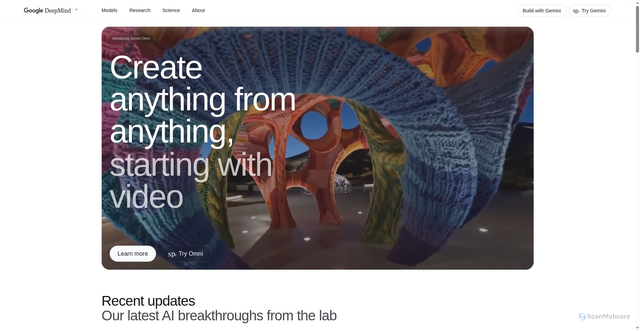 Security scan screenshot of https://deepmind.google
