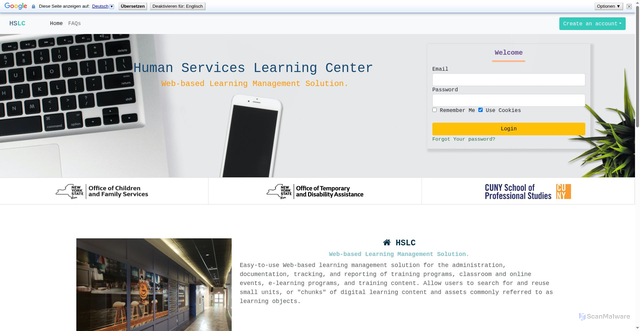 Security scan screenshot of https://www.hslcnys.org/