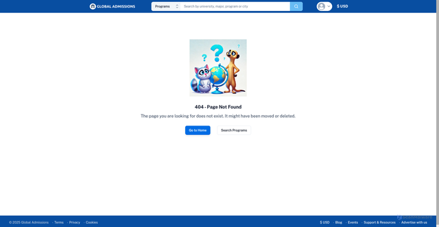 Security scan screenshot of https://www.globaladmissions.com/university/james-madison-university