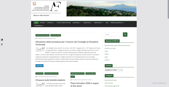 Security scan screenshot of https://www.agronominapoli.it/