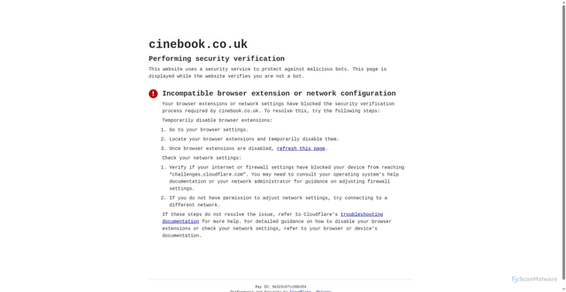 Security scan screenshot of https://cinebook.co.uk
