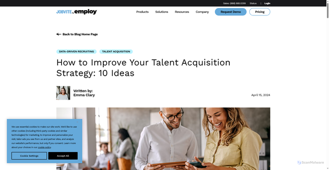 Security scan screenshot of https://www.jobvite.com/blog/talent-acquisition-strategy/
