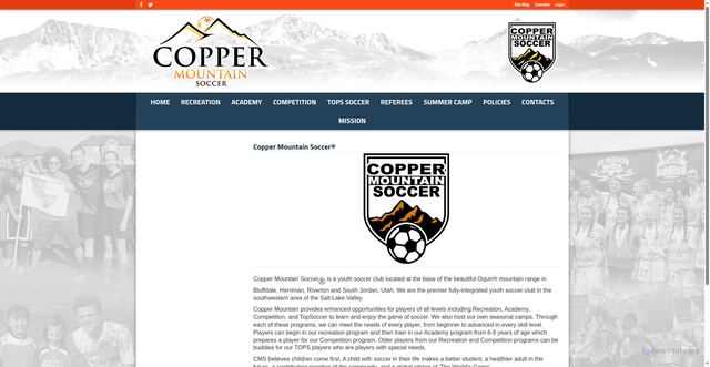 Security scan screenshot of https://coppermountainsoccer.com/about-us